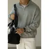 Sudadera de Algodón Suave Air con Cuello Semiabierto y Mangas Raglán Estilo Old Money para Hombre Otoño 2026 Camiseta Casual de Manga Larga