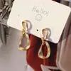 Novos Brincos Assimétricos de Metal da Moda Europeia e Americana Design Simples Fosco Brincos de Liga Joia de Orelha Feminina 195