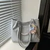Bolso de mano de moda para mujer 2026 nuevo versátil para el trabajo cadena de perlas texturizada gran capacidad bolso de hombro informal tote