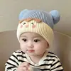 Gorro de Invierno para Bebé Niños Lindo con Pompón Gorro de Punto Niños Niñas Protección Cálida para Orejas Gorro de Lana Grueso Tejido