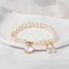 Pulseira de Pérolas Naturais de Água Doce, Design de Nicho de Luxo Leve, Banhada a Cobre com Ouro 14K, Joia de Pérolas Feminina Fashion e Versátil