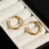Brincos Feitos de Prata Esterlina 925 com Banho de Ouro Espesso, Design Simples de Argola Grande Lisa, Presilhas de Argola Lisas, Atacado de Luxo com Toque de Alto Padrão