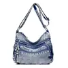 Bolso de mezclilla versátil retro nuevo para mujer 2026, gran capacidad, bolso de hombro duradero y práctico, bolso cruzado