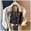 Transfronterizo este año popular cuero encerado al aceite bolso pequeño para mujer 2024 nuevo retro mano cubo bolso mensajero para ir al trabajo