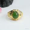 Anillo de Jade Hetian Natural Guan Yu Jaspe Verde Espinaca Anillo de Jade Venta al por Mayor de Fábrica Dropshipping S4011303