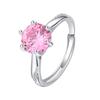 Anillo estilo Tongling de circonita rosa de 2 quilates, de moda, de temperamento de alta calidad, simple, imitación elegante, joyería a juego para mujer, al por mayor