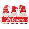 Nuevo letrero de bienvenida navideño de madera Decoración de listado Enanos Ancianos sin rostro Decoración de escena de festival Colgante