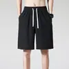 Shorts casuais masculinos verão fino calças esportivas gordura solta mais tamanho grande gelo seda calças masculinas