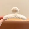 Pinzas para el pelo grandes de otoño e invierno para mujeres con cabello grueso, con un lujoso diseño de felpa, adecuadas para la parte trasera de la cabeza, accesorios para el cabello estilo pinza de tiburón