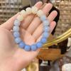Pulseira de Jade Branca Transparente com Degradê de Gelo, Pulseira de Casal Bodhi com Contas Redondas, Livro de Equitação Vermelha, Brincadeira de Estudante, Dedo Macio