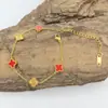 Pulsera de Acero Inoxidable de Cuatro Hojas de Flor por Lotes de 9 mm, Popular en Comercio Electrónico para Mujeres, Estilo Fresco