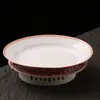 Novo prato de cerâmica estilo chinês para ganso assado e carne cozida de hotel, prato para restaurante aquecido à chama aberta com vela, louça para exposição aberta