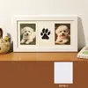 Conjunto de Porta-Retrato Comemorativo de Patas de Animal de Estimação de Três Peças com Estampa de Patas de Gato e Cachorro DIY Porta-Retrato de Lembrança Conjunto de Exibição com Tinteiro Venda por Atacado em Estoque