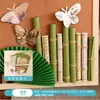 Flores de Papel Verde para Jardín de Infancia, Mariposas, Flores de Loto, Hojas de Loto Tema Pizarra Decoración de Pared Pegatinas, Materiales de Decoración Ambiental