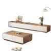 Mueble de TV Moderno para Sala de Estar Hogar Apartamento Pequeño Mueble de TV Mesa de Café Simple Madera Maciza Piso Mueble de Almacenamiento para TV