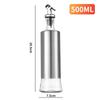 Botella de Aceite de Vidrio de Acero Inoxidable Transfronteriza con Escala, Botella Doméstica a Prueba de Fugas para Salsa de Soja y Vinagre, Botella Recargable para Condimentos