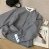 Camisa de Manga Longa Listrada Estilo Japonês Forest Girl Feminina 2026 Verão Nova Solta Versátil Redutora de Idade Artística para Camadas Tendência