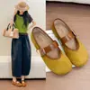 Zapatos Mary Jane Retro de Gamuza para Mujer Modelo Nuevo 2026 Planos Suela Suave Cómodos Versátiles Casuales para el Trabajo Zapatos de Abuela