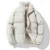 Comercio exterior ropa de invierno para hombre color liso estampado holgada cálida acolchada de algodón para parejas marca de moda estilo Hong Kong cuello cómoda nueva chaqueta acolchada de algodón