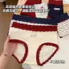 Braguitas para Niñas con Ribete de Encaje de Contraste Retro 10A Antibacterianas Entrepierna Extendida de Algodón Puro Cintura Media Ropa Interior que se Ajusta a la Cadera para Mujeres