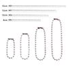 Cadena de cuentas de plata al por mayor, 10 cm, 12 cm, cadena de metal para etiquetas, accesorios de joyería DIY, cadena de cuentas Gu Ka Bo, cuentas redondas galvanizadas
