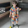 Conjunto de Camisa de Manga Corta de Verano para Niños 2026 Nuevo Elegante Conjunto de Dos Piezas para Niños Ropa Delgada de Verano de Moda para Bebés