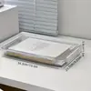 Caixa de armazenamento de arquivos A4 transparente, organizador de documentos de mesa, caixa de armazenamento de escritório estilo gaveta de plástico para certificados e certidões de registro civil