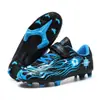 Zapatos de Fútbol para Niños AG Tacos Largos TF Tacos para Césped Zapatos de Fútbol para Entrenamiento y Competición en Campus Estudiantil Zapatillas de Velcro para Niños Medianos y Grandes