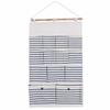 Zakka estilo japonês home tecido 13 bolso juta pendurado saco impermeável multi-camada de armazenamento Sundries saco de armazenamento 0467