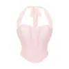 Top sexy sin tirantes transfronterizo, elegante y seductor, que realza la figura, de hombros descubiertos, con tiras cruzadas, body reductor