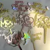 Decoración de pastel estilo transfronterizo ins para el Día de la Madre el Día de la Mujer, mariposa de color mágico de doble capa, adorno para pastel feliz del Día de la Madre