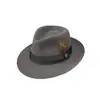 Venta caliente transfronteriza adorno de cinta de mariposa pluma sombrero decorativo de lana sombrero de fieltro de lana pura
