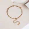 Pulsera de Flor Margarita Nueva Personalizada Estilo Francés para Mujer, Gama Alta, Elegante, Tobillera Multicapa de Acero de Titanio Joyería al por Mayor