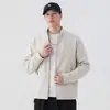 Sudadera Cardigan con Cuello Alto y Cremallera para Hombre Otoño 2026, Chaqueta Casual Versátil de Retazos Suelta para el Trabajo, Top de Estilo Minimalista