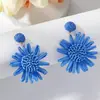 Brincos de Girassol Novos Tecidos de Ráfia Estilo Resort Boêmio Brincos de Flor Retro Europeus e Americanos Joias