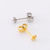 Pendientes de acero inoxidable con soporte de perla estilo hipster coreano diy para mujer chapados en oro tamaño múltiple pendientes semiacabados al por mayor