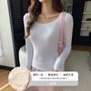Blusas Otoñales H186 Seleccionadas Cuidadosamente con Copas para Mujer, Nuevas Camisetas Básicas, de Manga Larga, Ajustadas, Cuello Redondo Grande, Ropa para Mujer al por Mayor