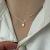 Nuevo Collar de Plata de Ley 925 con Corazón Cepillado para Mujer, Cadena para Clavícula de Diseño Sencillo de Nicho Cadena para el Cuello Joyería Coreana