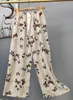 Pantalones de pijama de algodón para mujer, verano, finos, estampados, casuales, de pierna ancha, pueden usar mujeres embarazadas, comercio exterior, pantalones de talla grande