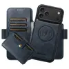 Funda para teléfono abatible Iphone18Promax adecuada con ranura para tarjetas, succión magnética, soporte de carga inalámbrica tres en uno, funda de cuero