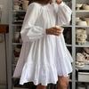 2025 Estilo Europeo y Americano Transfronterizo Más Vendido Primavera Nuevo Vestido Camisa Vestido Blanco Mujer Ol Simple Top de Algodón