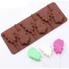 Molde de Silicone Cartoon 6 Meninos e Meninas Fofos Molde de Pirulito de Chocolate Pasta de Pera Desenho Palito de Queijo