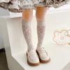 Medias finas de primavera y verano para niños, de malla de encaje, de princesa Lolita JK, de color caramelo, venta al por mayor de fábrica
