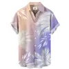 Camisas Nuevas de Venta Caliente para Hombres Transfronterizas, Camisas Casuales de Manga Corta con Cuello Lapel de Talla Grande Europeas y Americanas Estampadas en 3D