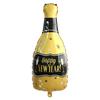 Globo de aluminio de 18 pulgadas con texto "Feliz Año Nuevo", botella de champán, decoración para fiestas.