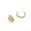 Pendientes de Hoja de Rosa Rellenos de Oro de 14K, Gama Alta, Lujo Accesible, Nicho, Pendientes de Gama Alta, Nuevos Broches de Oreja con Micro-Adornos, Anillos Lisos