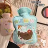 Bolsa de Agua Caliente Pequeña Llena de Agua Flocado Dibujos Animados Mini Bolsa de Agua Caliente Pvc a Prueba de Fugas y a Prueba de Explosiones Calentador de Manos Venta al Por Mayor por Lotes