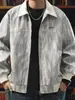 Jaqueta de Trabalho Estilo 2026 com Gola e Forro de Fleece para Homens, Retro Americano Casual Versátil Confortável Tendência Top