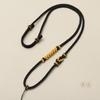 Collar con colgante Mocky tejido a mano, cuerda dorada con colgante de jade, cordón ajustable con degradado de teñido segmentado.