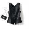 Blazer de alta gama sin mangas con cuello en V para mujer, nuevo estilo de verano 2026, delgado, ajustado, prenda exterior, chaleco corto